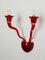 Rote Wandlampe aus Muranoglas von Giuseppe Righetto für Artemide, Italien, 1990er 2
