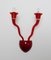Rote Wandlampe aus Muranoglas von Giuseppe Righetto für Artemide, Italien, 1990er 1