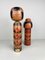 Figurines Kokeshi Vintage, 1960s, Set de 2 2