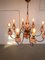 Large Mid-Century Chandelier in Brass and Glass 3