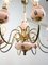 Large Mid-Century Chandelier in Brass and Glass 4