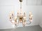 Large Mid-Century Chandelier in Brass and Glass 8