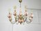 Large Mid-Century Chandelier in Brass and Glass 1