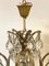 Lámpara de araña de hierro dorado y vidrio, años 60, Imagen 7