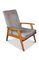 Mid-Century Danish Modern Beech Open Frame Easy Armchair with Taupe Velvet Upholstery, 1960s, Image 1