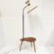 French Tripode Floor Lamp in Varnished Wood and Brass, 1950 10