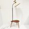 French Tripode Floor Lamp in Varnished Wood and Brass, 1950, Image 10