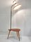 French Tripode Floor Lamp in Varnished Wood and Brass, 1950 7