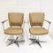 Pivoting Armchairs in Leather and Aluminum, 1970, Set of 2 9