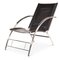 Black Leather and Tubular Chrome Curved Lounge Chair, 1970s, Image 1