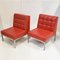 Vintage Canape Chair in Skai Rouge and Steel, 1960s, Set of 3 9