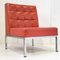 Vintage Canape Chair in Skai Rouge and Steel, 1960s, Set of 3 14