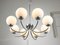 Vintage Italian Chandelier in Chrome and Opaline, 1970s 2