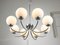 Vintage Italian Chandelier in Chrome and Opaline, 1970s, Image 2