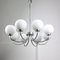 Vintage Italian Chandelier in Chrome and Opaline, 1970s 1