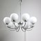 Vintage Italian Chandelier in Chrome and Opaline, 1970s, Image 1