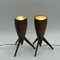 Space Age Sputnik Desk Lamps in Wood Veneer, 1960s, Set of 2 9