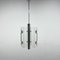 Mid-Century Italian Space Age Chrome and White Lacquered Metal Pendant Light, 1970s 2