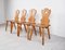 Vintage Oak Brutalist Chairs, 1960s, Set of 4, Image 7