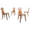 Vintage Oak Brutalist Chairs, 1960s, Set of 4 1