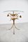 Table d'Appoint Florale Vintage en Métal Doré, 1960s 6