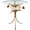 Vintage Gilt Metal Flower Side Table, 1960s, Image 1