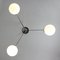 Italian Space Age Three-Arm Chandelier in Chrome and Opaline 2