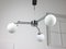 Italian Space Age Three-Arm Chandelier in Chrome and Opaline 6
