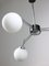 Italian Space Age Three-Arm Chandelier in Chrome and Opaline 9