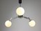 Italian Space Age Three-Arm Chandelier in Chrome and Opaline 5