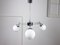 Italian Space Age Three-Arm Chandelier in Chrome and Opaline 1