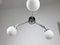 Italian Space Age Three-Arm Chandelier in Chrome and Opaline 7