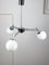 Italian Space Age Three-Arm Chandelier in Chrome and Opaline 4