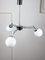 Italian Space Age Three-Arm Chandelier in Chrome and Opaline, Image 4
