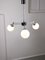 Italian Space Age Three-Arm Chandelier in Chrome and Opaline 3