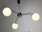 Italian Space Age Three-Arm Chandelier in Chrome and Opaline 11