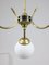 Mid-Century Italian Chandelier in Brass and Opaline Glass, Image 6