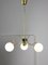 Mid-Century Italian Chandelier in Brass and Opaline Glass, Image 10