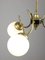 Mid-Century Italian Chandelier in Brass and Opaline Glass, Image 3