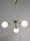 Mid-Century Italian Chandelier in Brass and Opaline Glass 2