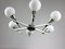 Space Age Italian Chandelier in Aluminum and Opaline Glass, Image 11