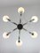 Space Age Italian Chandelier in Aluminum and Opaline Glass 8