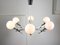 Space Age Italian Chandelier in Aluminum and Opaline Glass 6