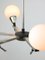Space Age Italian Chandelier in Aluminum and Opaline Glass 5