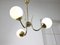 Mid-Century Italian Chandelier in Brass and Opaline Glass 6