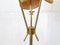 Vintage French Floor Lamp in Golden Brass, Paper and Cast Iron, 1950s 6