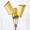 Französische Vintage Stehlampe aus vergoldetem Messing, Papier & Gusseisen, 1950er 5