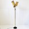 Lámpara de pie francesa vintage de latón dorado, papel y hierro fundido, años 50, Imagen 1
