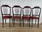 Wooden Dining Chairs with Padded Seats, 1960s, Set of 4 3