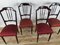 Wooden Dining Chairs with Padded Seats, 1960s, Set of 4 4